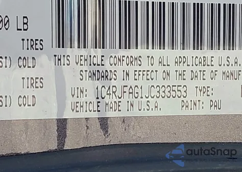 2018 Jeep Grand Cherokee Laredo E 4X4 из США, поврежденный, VIN 1C4RJFAG1JC333553